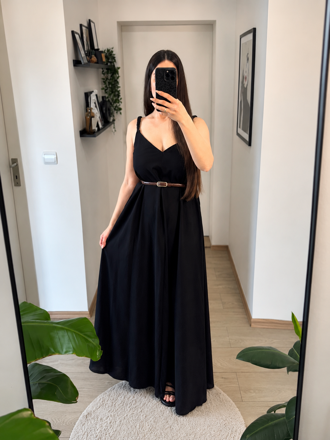 Leinen Maxikleid mit Trägern