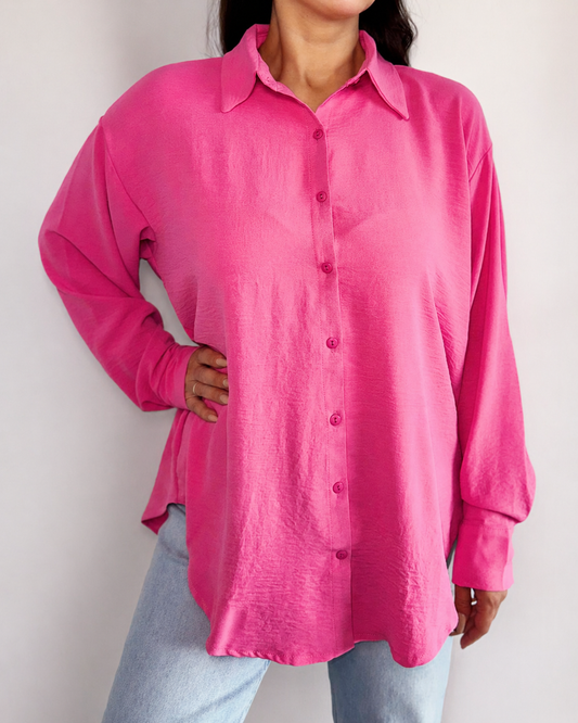 Oversized Satinbluse